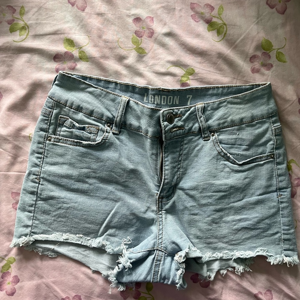 Light washed jean shorts